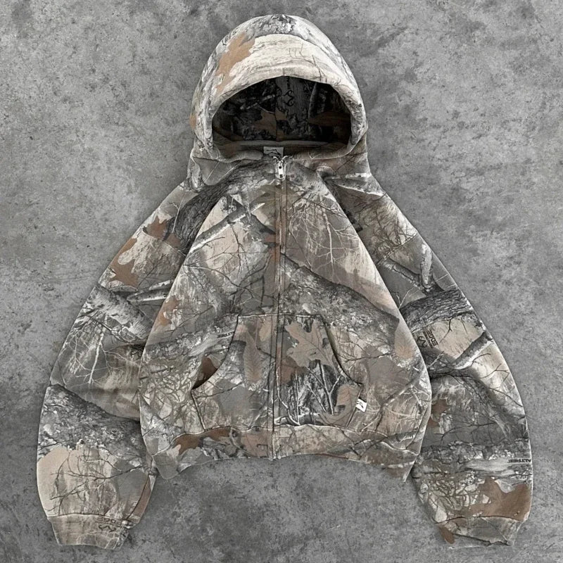 Hoodie Men & Woman Camouflage Pattern zipper