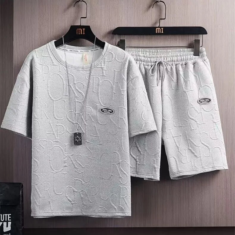 Men's sets 2025 new Waffle Summer Casual