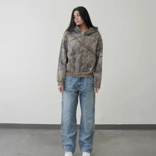Hoodie Men & Woman Camouflage Pattern zipper